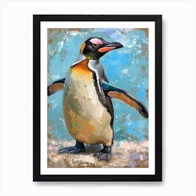 Galapagos Penguin King George Island Colour Block Painting 2 Art Print