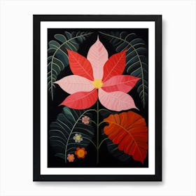 Poinsettia 1 Hilma Af Klint Inspired Flower Illustration Art Print