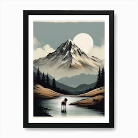 Wolf In The Mountains Poster