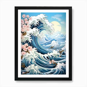 Flower Sakura Wave Art Print
