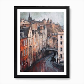 Kitsch Edinburgh Brushstroke Illustration 4 Art Print