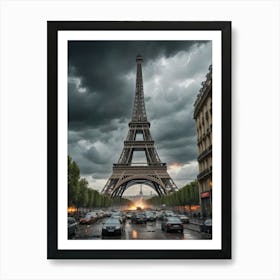 Storm Clouds Over The Eiffel Tower 1 Art Print