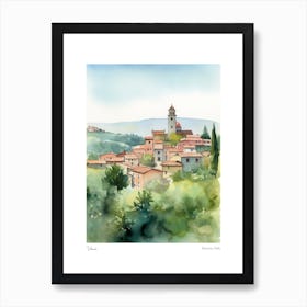 Vinci, Tuscany, Italy 3 Watercolour Travel Poster Art Print
