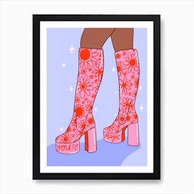 Youre Magic 70s Boots Art Print