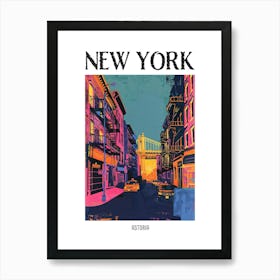 Astoria New York Colourful Silkscreen Illustration 3 Poster Art Print