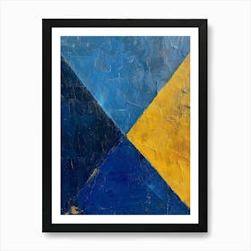 Blue And Yellow Triangles 1 Art Print