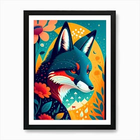 Fox In The Forest 3 Art Print