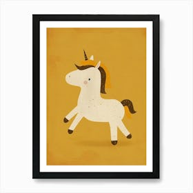 Muted Pastels Unicorn Galloping 4 Art Print