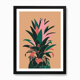 Pineapple Tree Colourful Illustration 3 Art Print