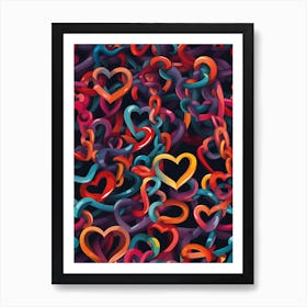 Colorful Heart Background Art Print