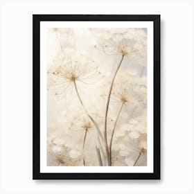 Boho Dried Flowers Queen Annes Lace 3 Art Print