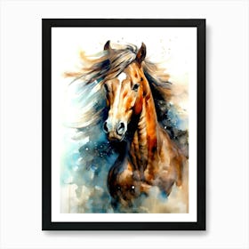 Horse Watercolor Painting 2 animal Art Print