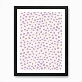 Animal Print Brushstroke, Purple Polka Dots Art Print