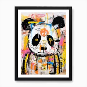 Neo-Expressionist Bamboo: Pandas with Basquiat style Art Print