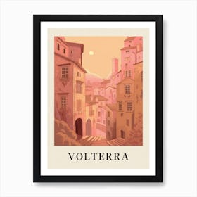 Volterra Vintage Pink Italy Poster Art Print