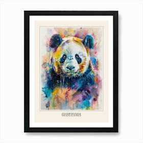 Giant Panda Colourful Watercolour 3 Poster Art Print