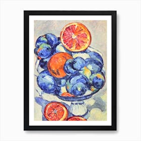 Blood Orange 1 Vintage Sketch Fruit Art Print