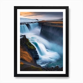 Gullfoss, Iceland Realistic Photograph (2) Art Print