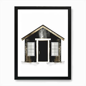 Black And White House 1 Art Print