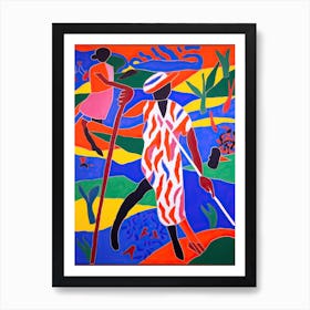 Football Soccer In The Style Of Matisse 6 Art Print