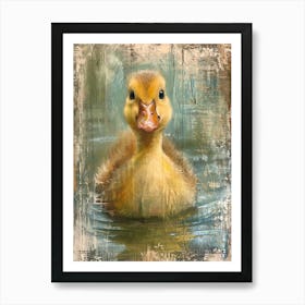 Cute Brushstrokes Ducklings 4 Art Print