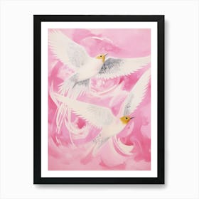 Pink Ethereal Bird Painting Chimney Swift 1 Art Print