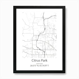 Citrus Hills,United States Minimalist Map Art Print