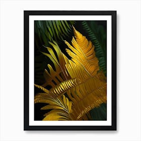 Golden Leather Fern Cézanne Style Art Print