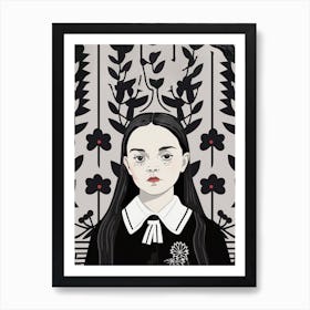 Wednesday Addams Portrait Art Print