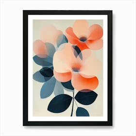 Peach Roses Art Print