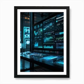 Advanced Digital Interface Showcasing Scientific Data Analysis Powered By Artificial Intelligence N (4) Art Print