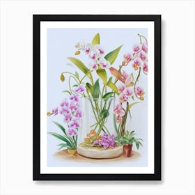 Orchids In A Vase Art Print