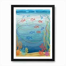 Fishes In The Sea Vector Art Print