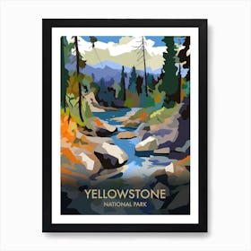 Yellowstone National Park Matisse Style Vintage Travel Poster 2 Art Print