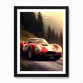 Ferrari Gtb Retro Racing Car Art Print