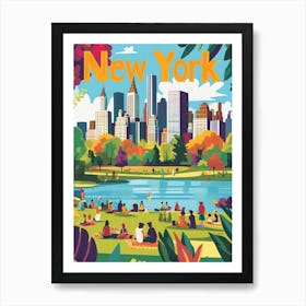 Aihrgdesign A 1970s Inspired Travel Poster For New York 2 Art Print