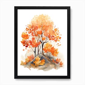 Cute Autumn Fall Scene 74 Art Print