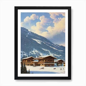 Les Trois Vallées, France Ski Resort Vintage Landscape 2 Skiing Poster Art Print