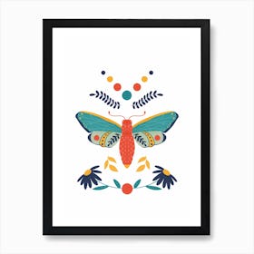 Scandinavian Moth Butterfly Print Art Print