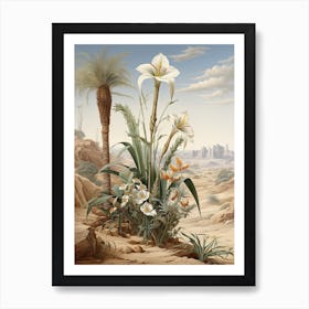 Chinese Sacred Lily  Flower Victorian Style 2 Art Print