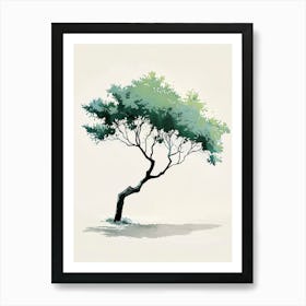 Ash Tree Pixel Illustration 3 Art Print