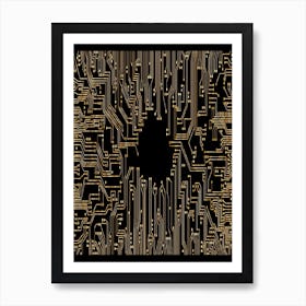 Circuit Board Background Art Print