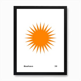 Geometric Bauhaus Poster Orange 39 Art Print