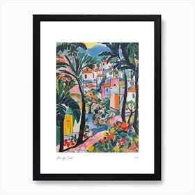 Amalfi Coast Matisse Style, Italy 3 Watercolour Travel Poster Art Print