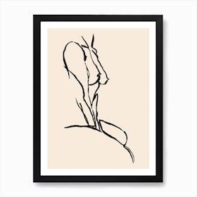 Waiting Ink Drawing  Art Print