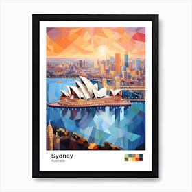 Sydney, Australia, Geometric Illustration 3 Poster Art Print