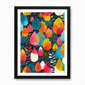 Autumn Leaves In The Rain Art Print