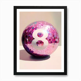 Pink Disco Ball Art Print