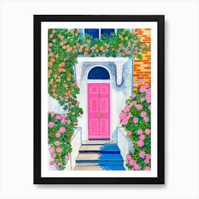 Roses around the Pink Door Poster