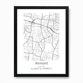 Airmont,United States Minimalist Map Art Print